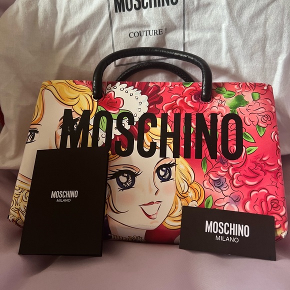 Moschino Handbags - MOSCHINO Kiss-lock Tote In Fantasy Print